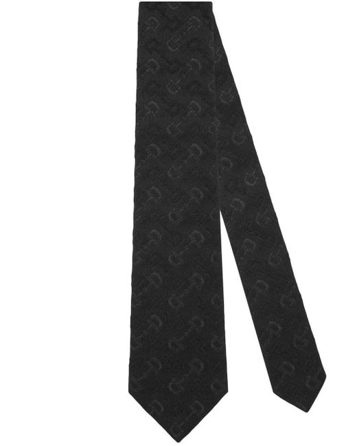 Gucci Horsebitjacquard Pointed Tie in Black for Men Lyst