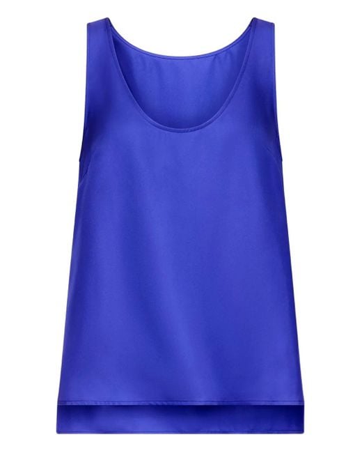 Loulou de Saison Blue Gaby Top Mit Rundem Ausschnitt