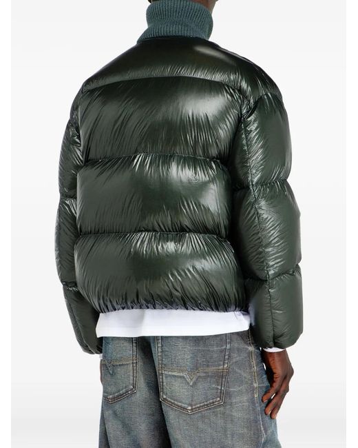 DIESEL Green Doudoune À Col Côtelé for men