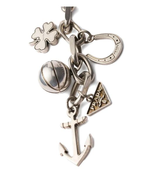 Prada White Charms Keyring for men