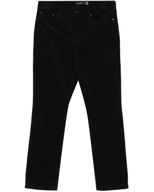 Ralph Lauren Black Mid-Rise Slim-Fit Trousers