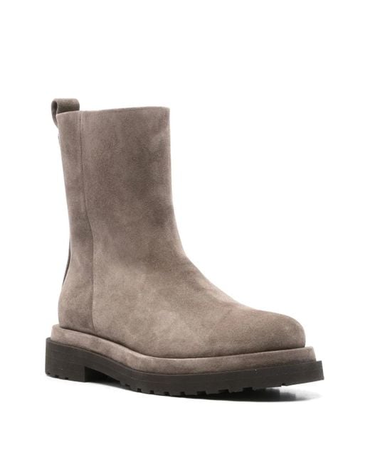 Brunello Cucinelli Brown 30Mm Side-Zip Suede Ankle Boots