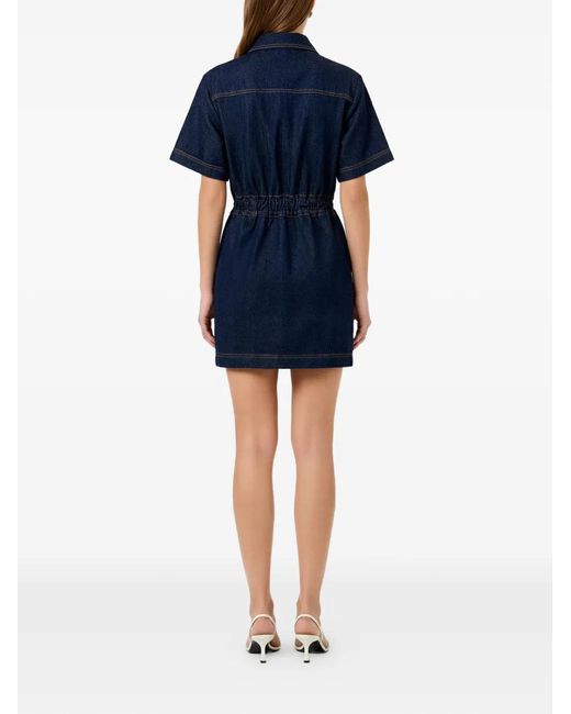 Nicholas Blue Button Belted Mini Dress
