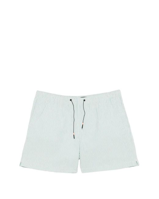 Rrd Blue Striped Seersucker Shorts for men