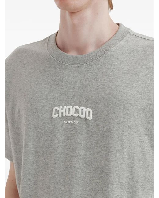 Chocoolate Gray Logo-Print T-Shirt for men
