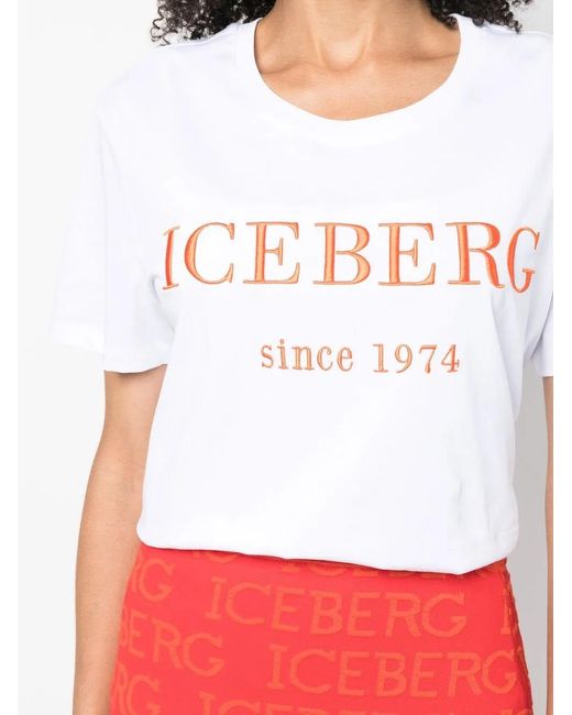 Iceberg White Logo-Print Short-Sleeve T-Shirt