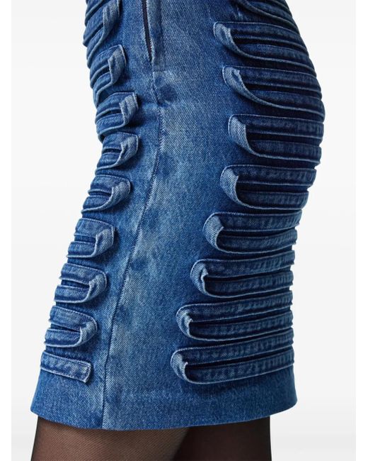 Versace Blue High-Waisted Denim Skirt