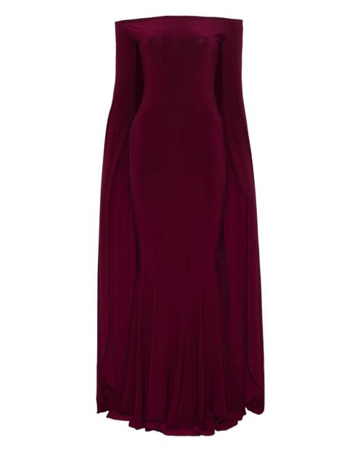 Norma Kamali Women's Purple Long-Sleeve Maxi Dress
