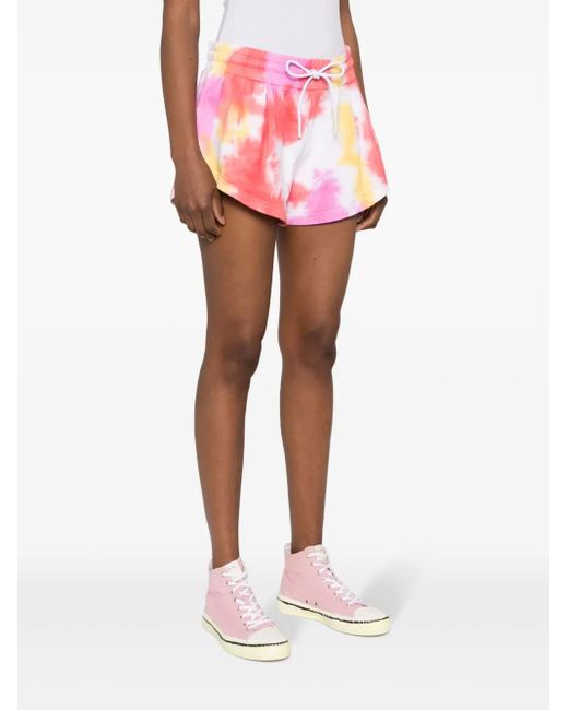 MSGM Pink Embroidered-Logo Shorts