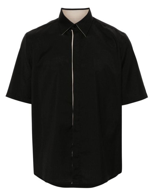 Low Brand Black Tropical Virgin Wool Shirt for men