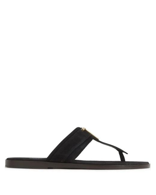 Tom Ford Black Logo-Plaque Slides for men