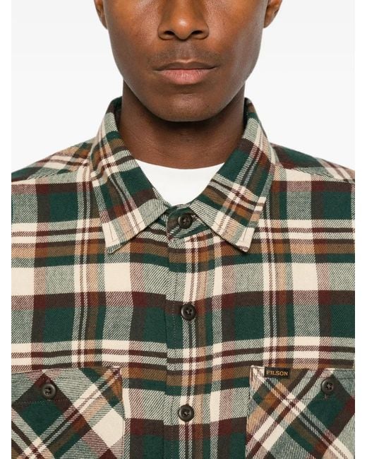 Filson Green Check-Pattern Button-Down Shirt for men