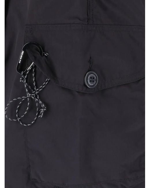 And Wander Blue Belted Cargo Shorts for men
