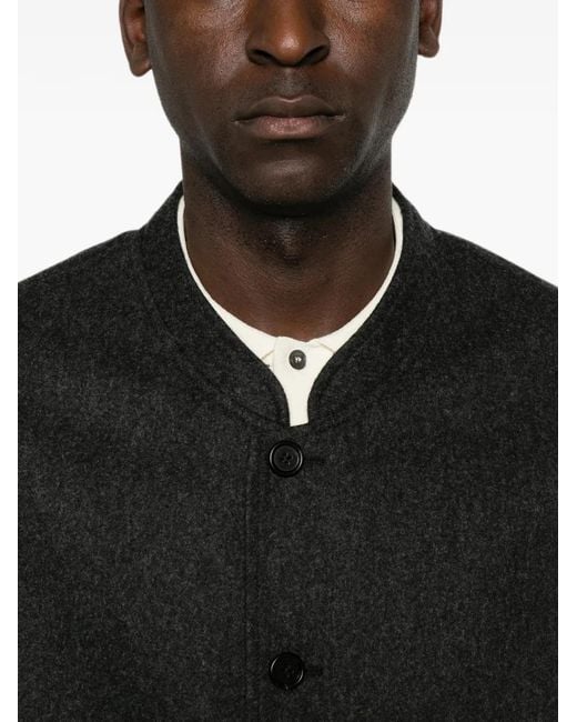 Jil Sander Black Band-Collar Single-Breasted Jacket for men