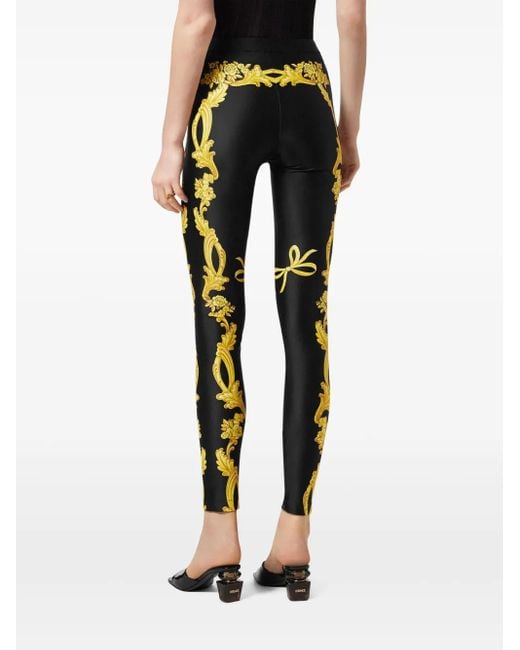 Versace Black Medusa Came Print Leggings