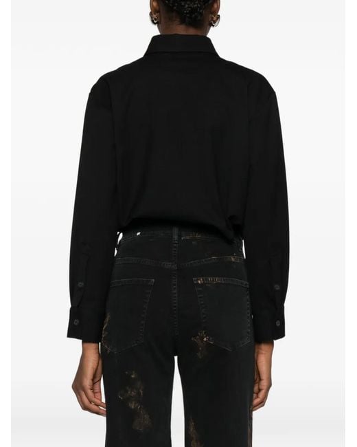 MEDEA Black Button Bodysuit