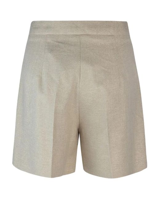 Max Mara Gray Favilla Pleated Tailored Shorts