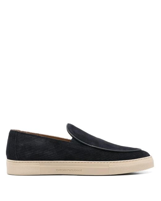 Emporio Armani Blue Suede Loafers for men