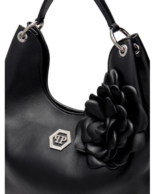 Philipp Plein Black Flower Shoulder Bag