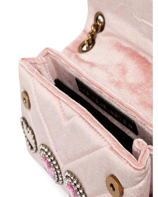 Kurt Geiger Pink Mini Kensington Velvet Shoulder Bag
