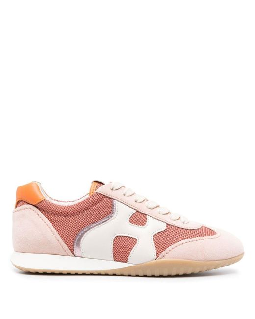 Hogan Olympia-z Leather Trainers in Pink | Lyst