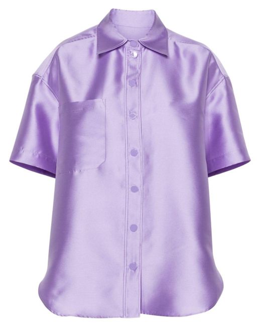 Sandro Purple Oversized Satin Shirt