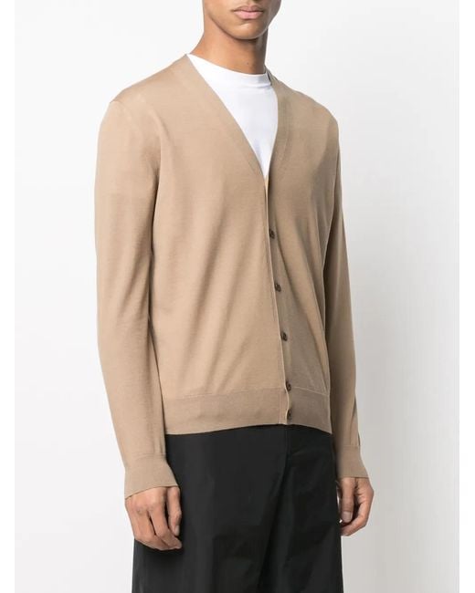 Prada Natural Buttoned Wool Cardigan for men