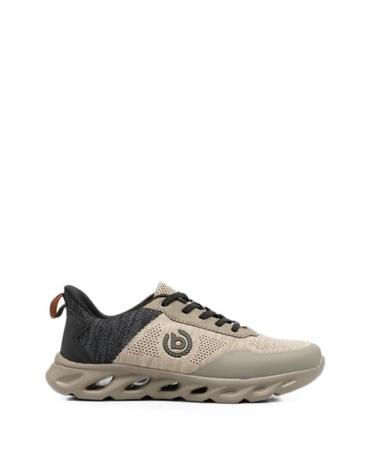 Bugatti White Perforated Panelled Sneakers for men