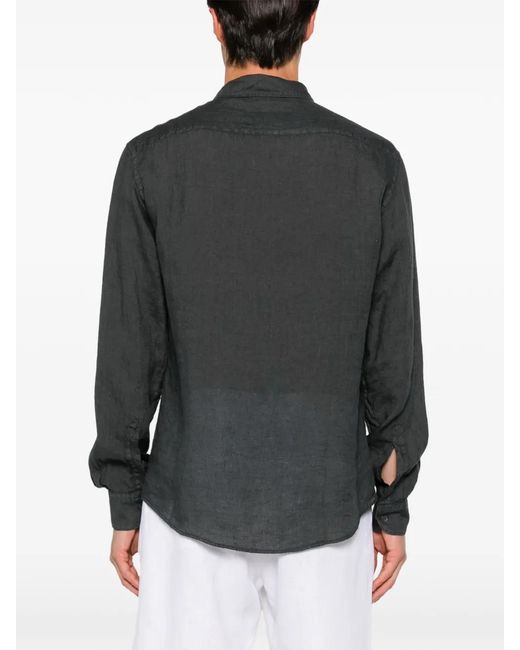 Barena Gray Maridola Telino Long-Sleeve Linen Shirt for men