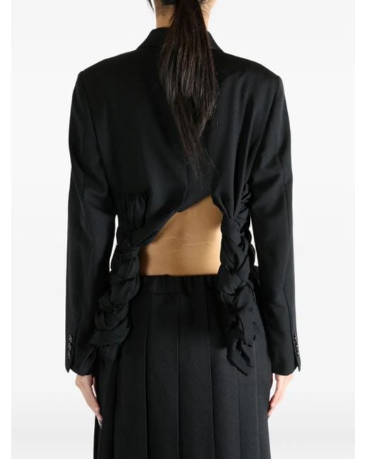 Comme des Garçons Black Braided-Detail Cropped Jacket