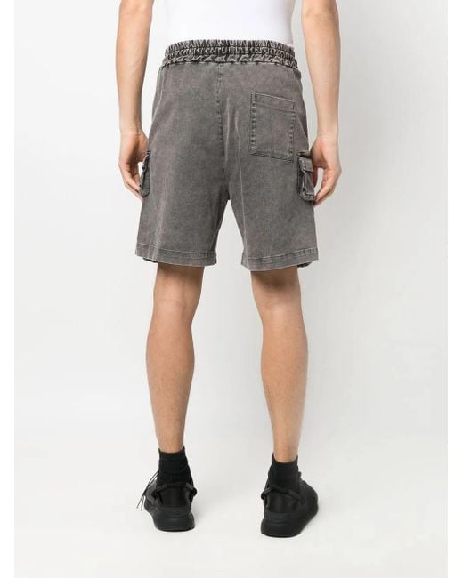 Mauna Kea Gray Drawstring Denim Cargo Shorts for men