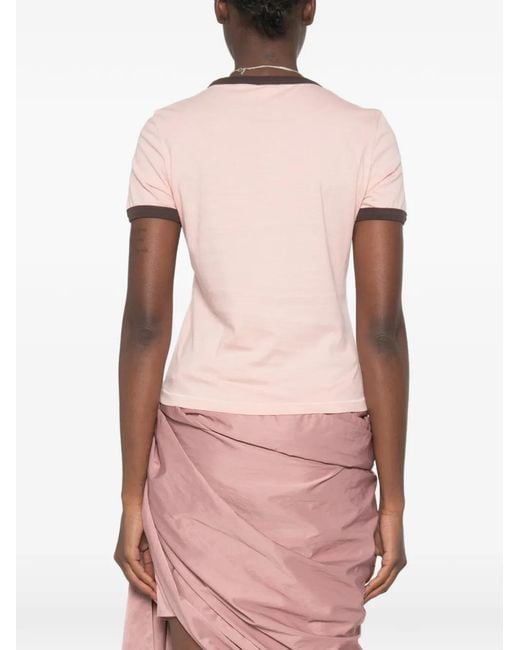 Chloé Pink Printed Cotton T-Shirt