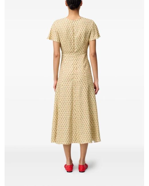 Claudie Pierlot Metallic Printed Midi Dress