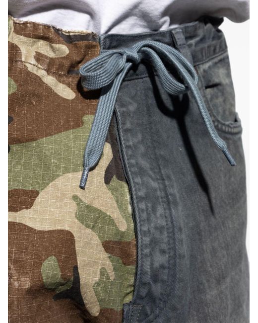 Balenciaga Two-tone Mismatched Cotton Trousers in Gray for Men | Lyst