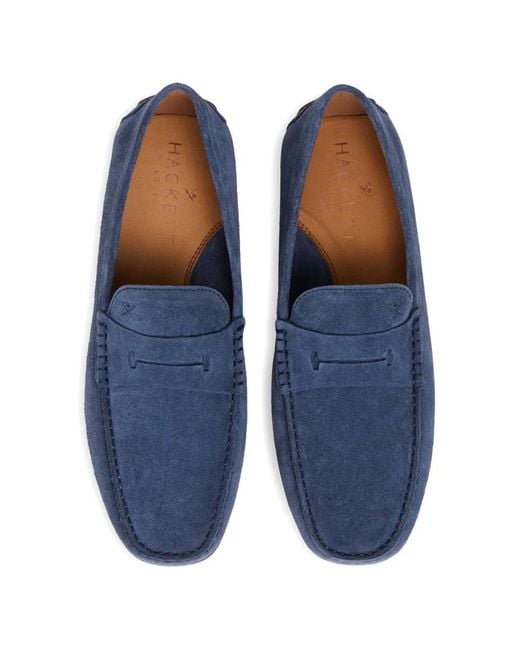 Hackett Blue Mocassins Driver En Daim for men
