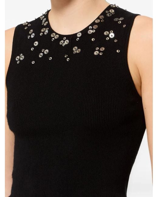 Isabel Marant Black Apoline Sleeveless Sequin Cashmere-Silk Knit Pullover