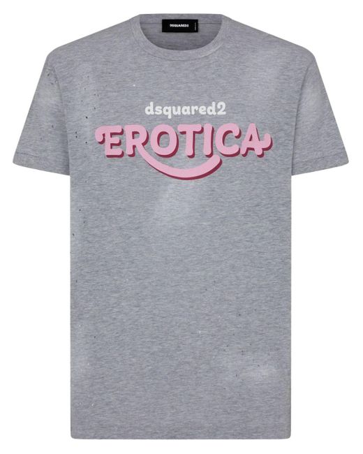 T-shirt Erotica en coton DSquared² pour homme en coloris Gray