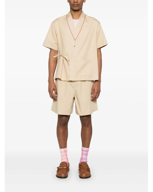 KENZO Natural Drawstring Shorts for men