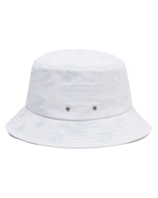 Vilebrequin White Embroidered-logo Cotton Bucket Hat