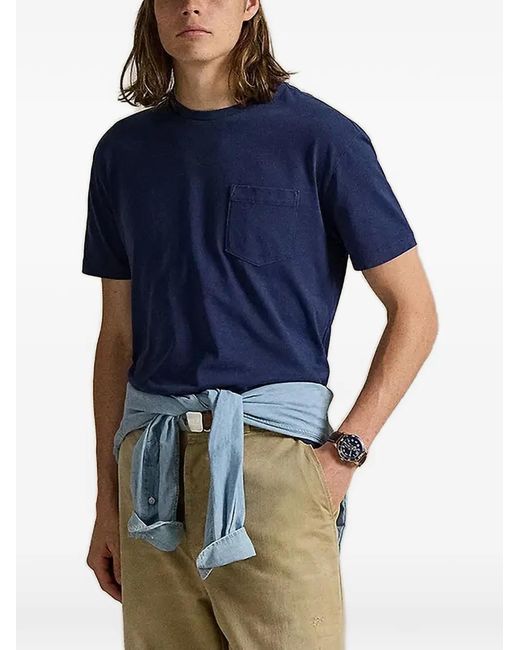 Polo Ralph Lauren Blue Patch-Pocket T-Shirt for men