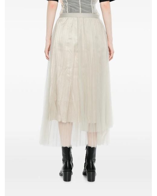 JNBY White Pleated Midi Skirt