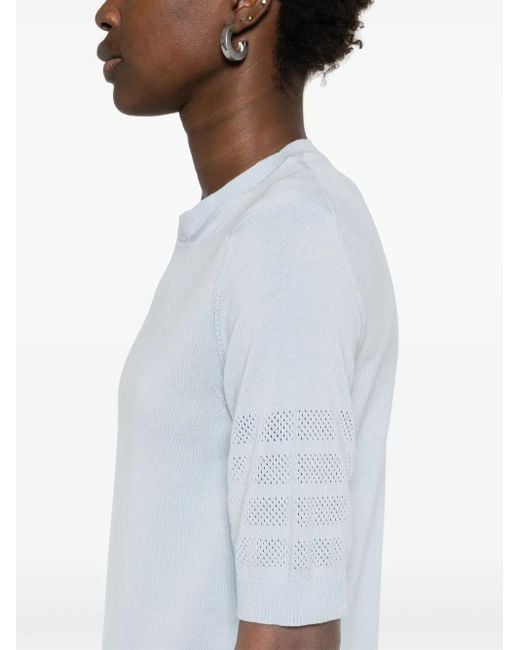 Thom Browne White Jersey Stitch Pointelle 4-Bar Tee