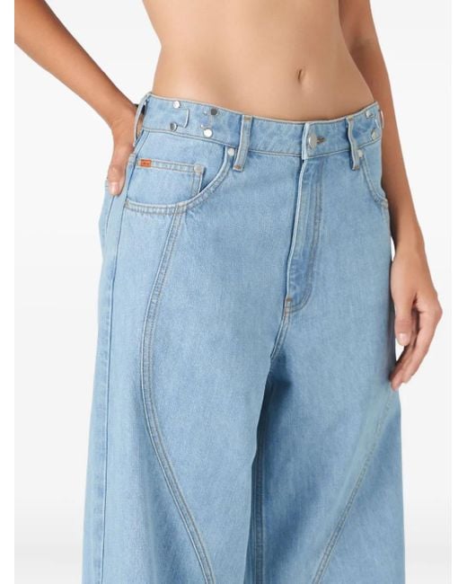 No44 Blue Curved-Seam Jeans