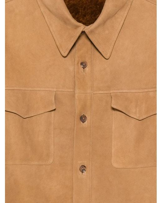 The Row Brown Button-Down Flap-Pocket Shirt Jacket for men