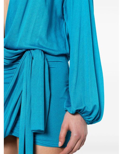 Robe courte à design drapé Blumarine en coloris Blue