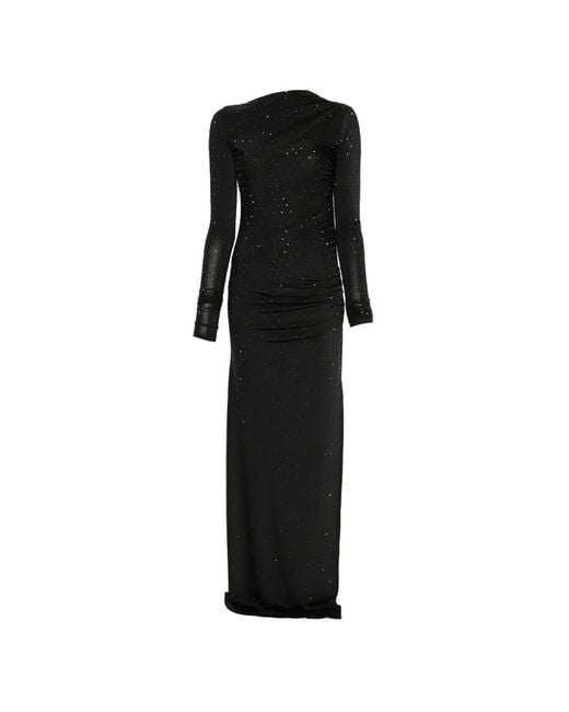ANDAMANE Black Sophie Long-Sleeved Embellished Maxi Dress