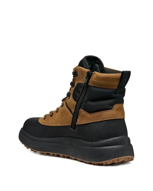Geox Brown Granito + Grip Lace-Up Fastening Boots for men