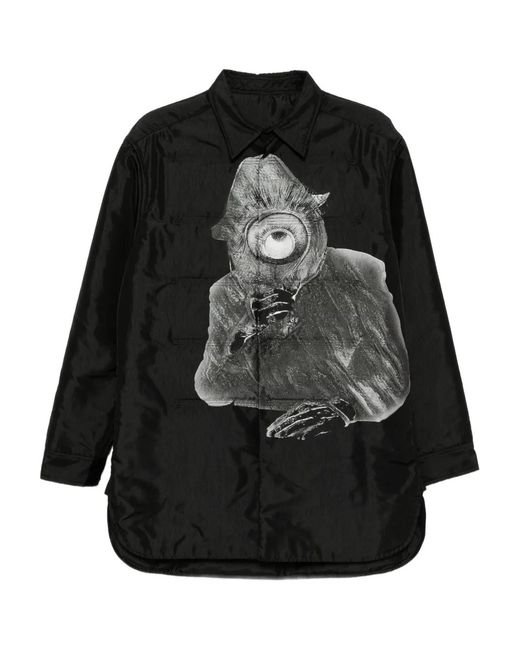 Yohji Yamamoto Shirtjack Met Print in het Black voor heren
