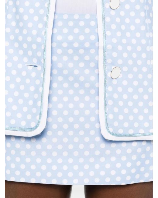 ROWEN ROSE Blue Polka Dot Mini Skirt