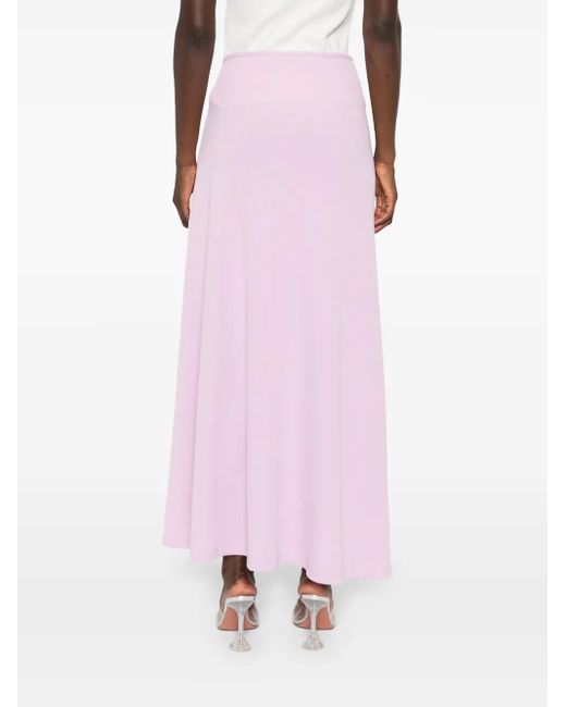 Christopher Esber Pink Tri-Crystal Ruched Maxi Skirt